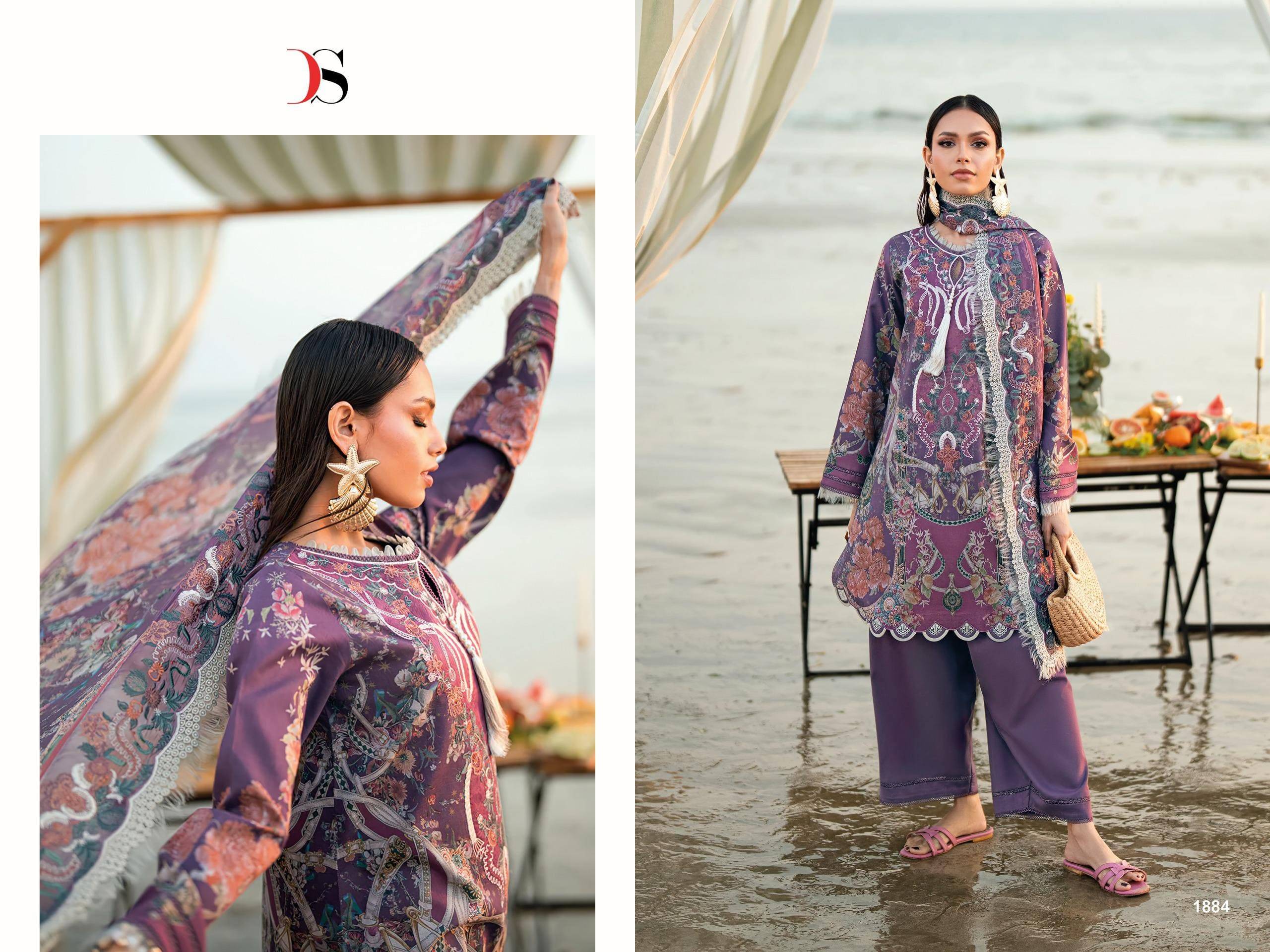 Jade Needle wonder -6 By Deepsy 1881 to 1888 Pakistani Stylish Beautiful Colourful Printed & Embroidered Party Wear & Occasional Wear Pure Viscose Rayon Dresses At Wholesale Price